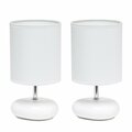 Creekwood Home 10.24-in. Traditional Mini Round Rock Table Lamp, White, 2PK CWT-2017-WH-2PK